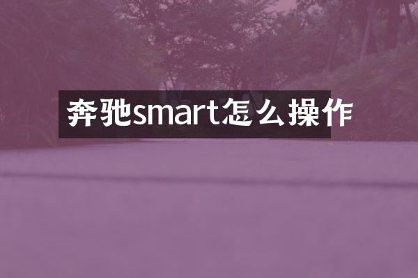 奔驰smart怎么操作