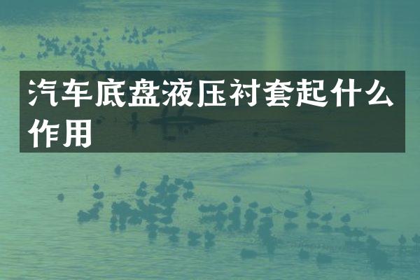 汽车底盘液压衬套起什么作用