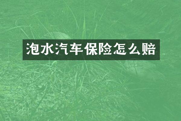 泡水汽车保险怎么赔