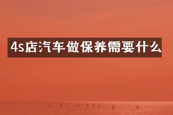 4s店汽车做保养需要什么