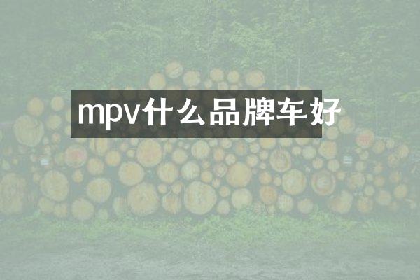 mpv什么品牌车好
