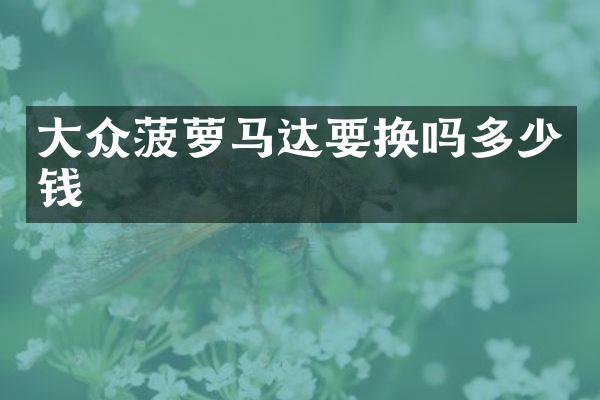 大众菠萝马达要换吗多少钱