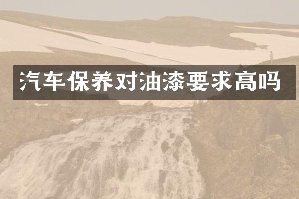 汽车保养对油漆要求高吗