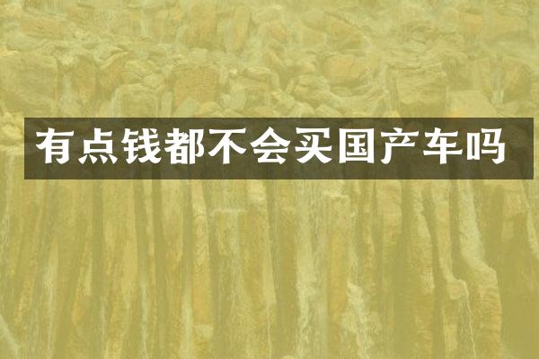 有点钱都不会买国产车吗