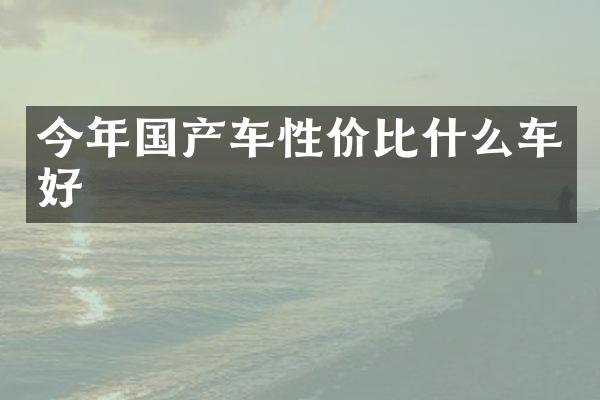 今年国产车性价比什么车好