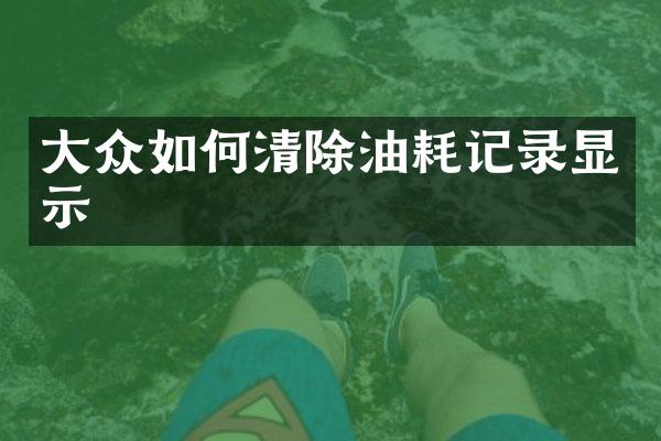 大众如何清除油耗记录显示