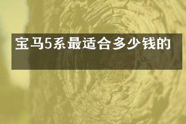 宝马5系最适合多少钱的人
