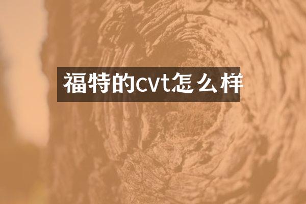 福特的cvt怎么样