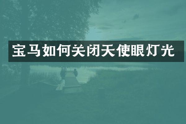 宝马如何关闭天使眼灯光