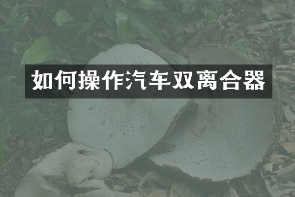 如何操作汽车双离合器