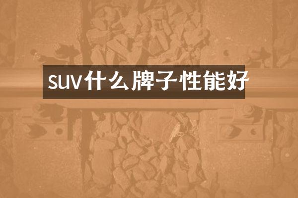 suv什么牌子性能好