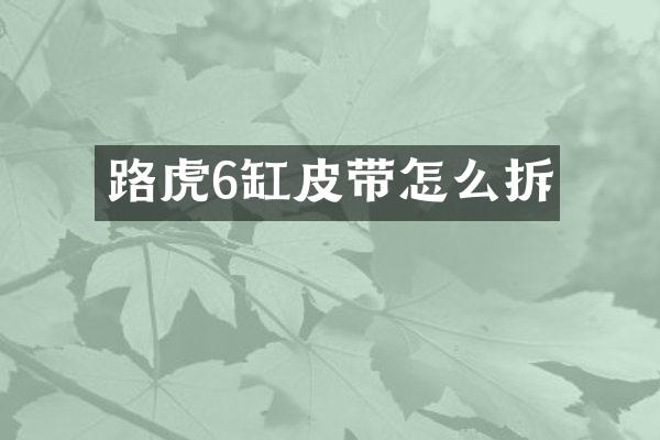 路虎6缸皮带怎么拆