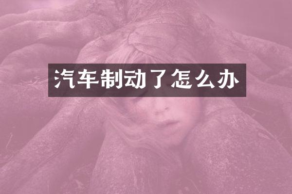 汽车制动了怎么办