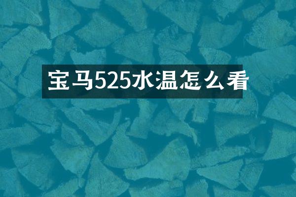 宝马525水温怎么看