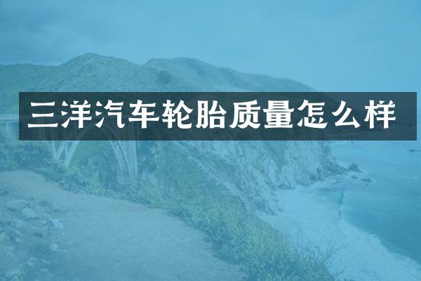 三洋汽车轮胎质量怎么样