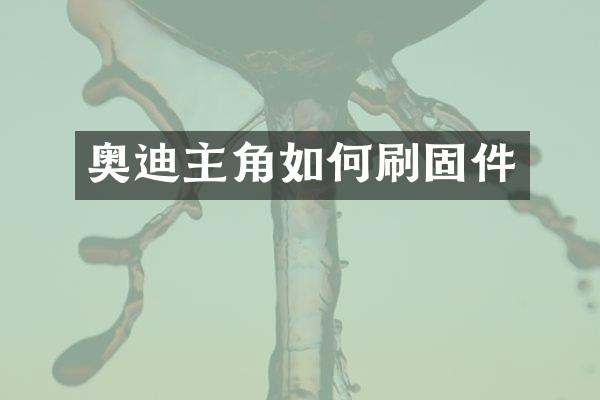 奥迪主角如何刷固件