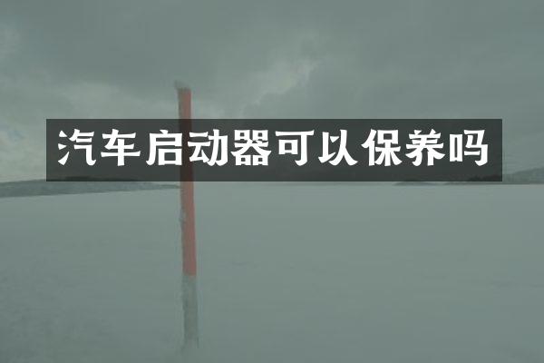 汽车启动器可以保养吗