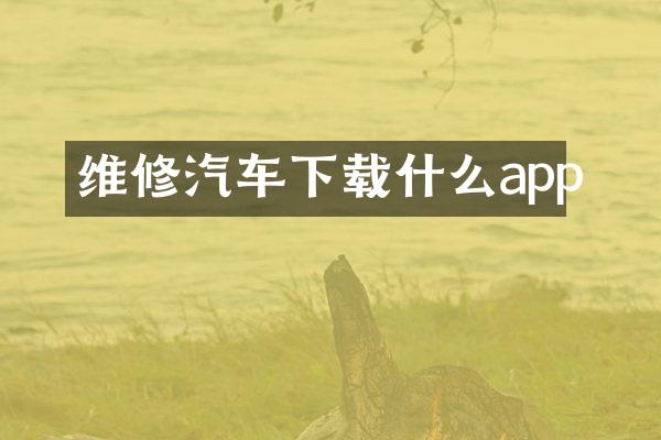 维修汽车下载什么app