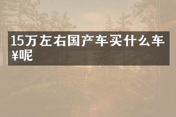 15万左右国产车买什么车好呢