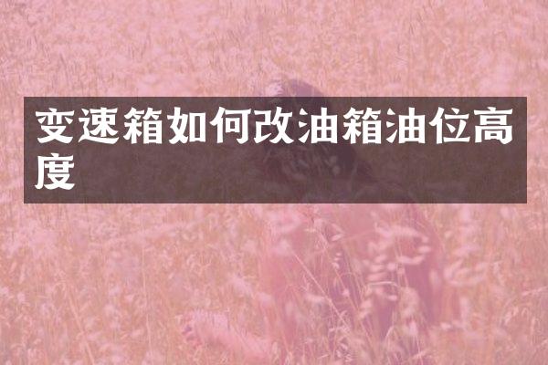 变速箱如何改油箱油位高度