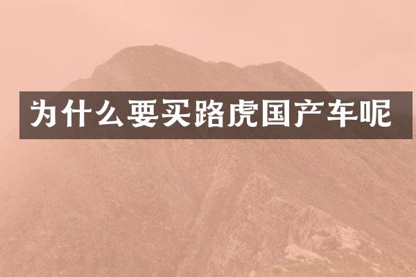 为什么要买路虎国产车呢