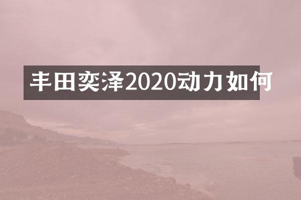 丰田奕泽2020动力如何
