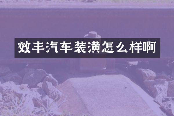 效丰汽车装潢怎么样啊