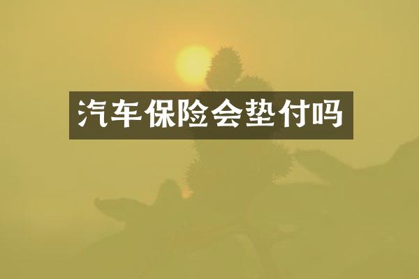 汽车保险会垫付吗
