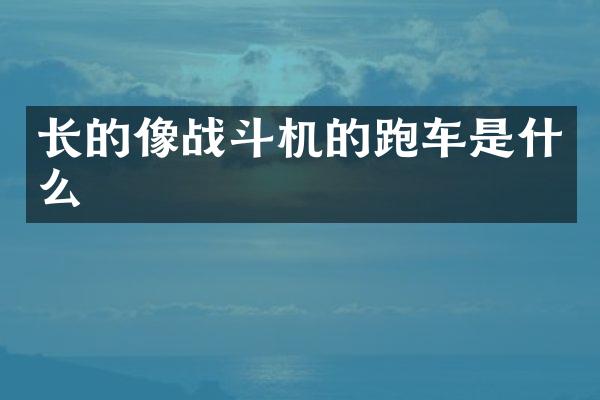 长的像战斗机的跑车是什么