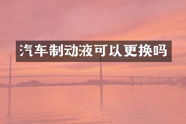 汽车制动液可以更换吗