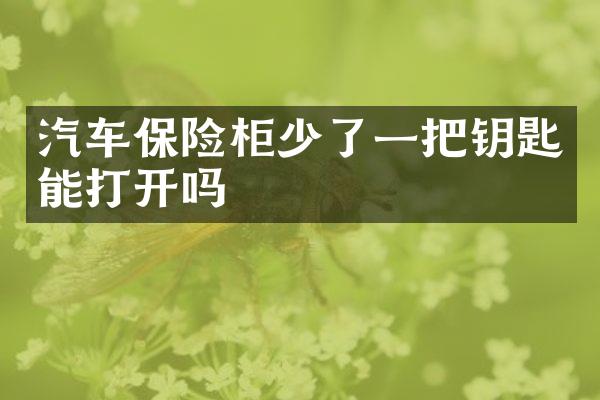 汽车保险柜少了一把钥匙能打开吗