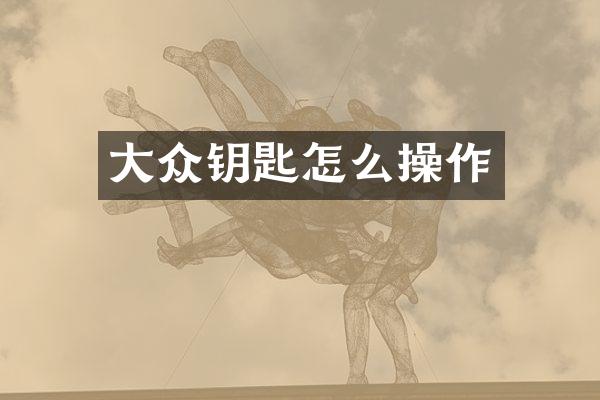 大众钥匙怎么操作