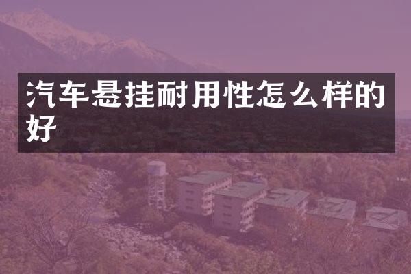 汽车悬挂耐用性怎么样的好