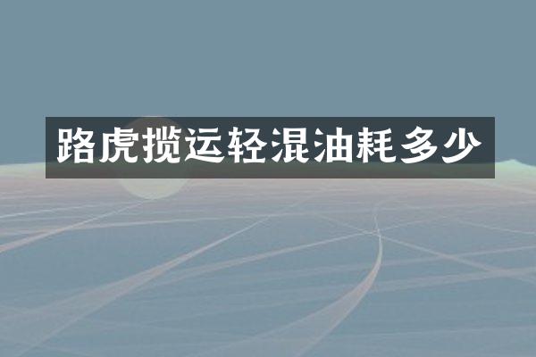 路虎揽运轻混油耗多少