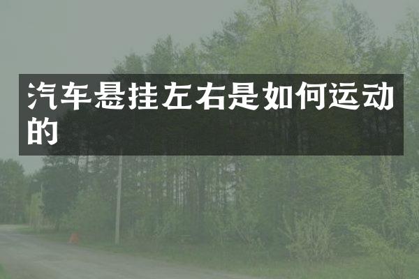 汽车悬挂左右是如何运动的