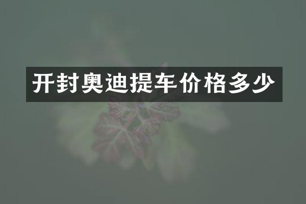 开封奥迪提车价格多少