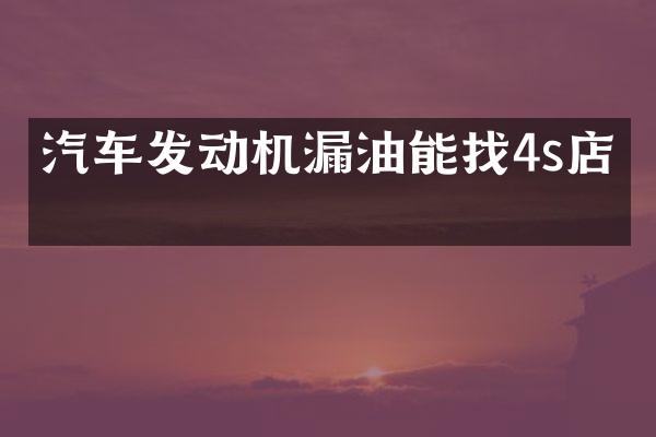 汽车发动机漏油能找4s店吗