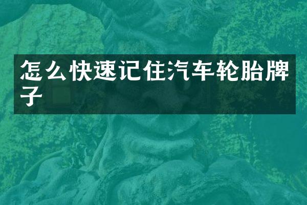 怎么快速记住汽车轮胎牌子