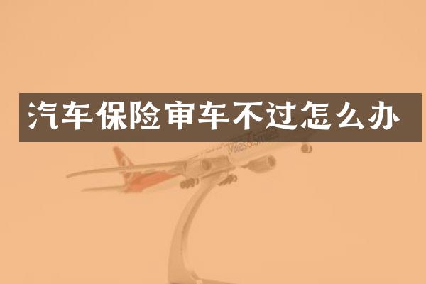 汽车保险审车不过怎么办