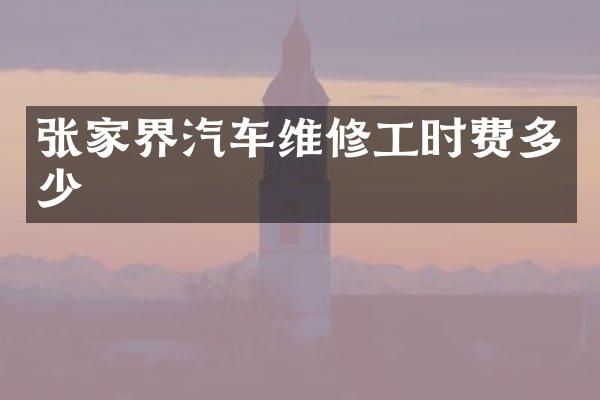 张家界汽车维修工时费多少