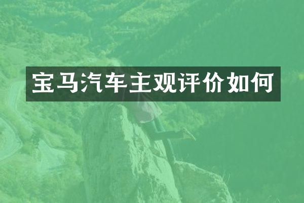 宝马汽车主观评价如何