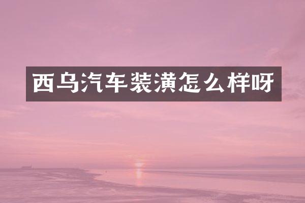 西乌汽车装潢怎么样呀