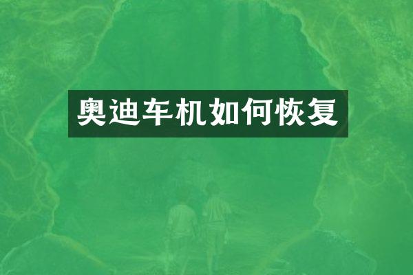 奥迪车机如何恢复