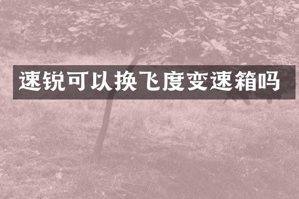 速锐可以换飞度变速箱吗