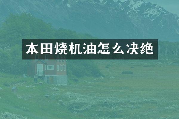 本田烧机油怎么决绝
