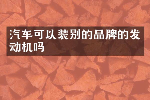 汽车可以装别的品牌的发动机吗
