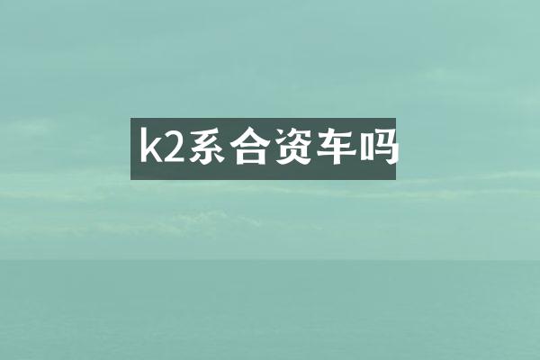k2系合资车吗