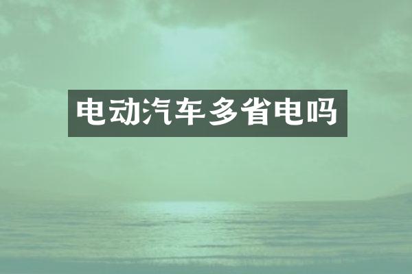 电动汽车多省电吗