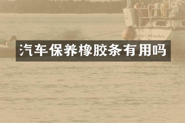 汽车保养橡胶条有用吗