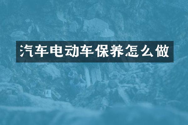 汽车电动车保养怎么做
